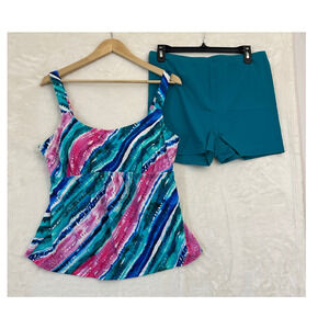 NWT Kim Gravel X Swimsuits for all 2pc Tankini 12 Top Shorts